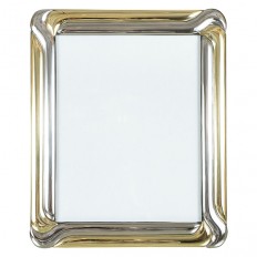 Two tone brass and polished nickel picture frame
